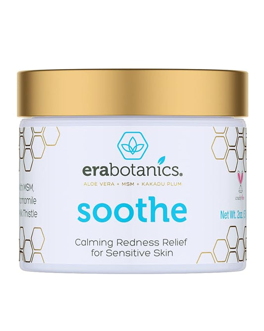 Era Organics Cream Redness Relief Moisturizer- Soothing Redness Relief for Face with Manuka Honey, MSM, Chamomile - Calming Moisturizer Made in USA