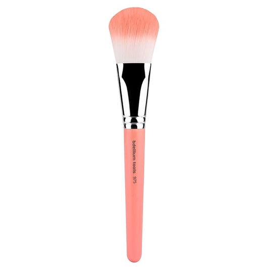 Bdellium Tools Professional Makeup Brush - Pink Bambu Series 975 Mixed Powder - With Soft Synthetic Fibers, For Powder Application (Pink, 1pc)