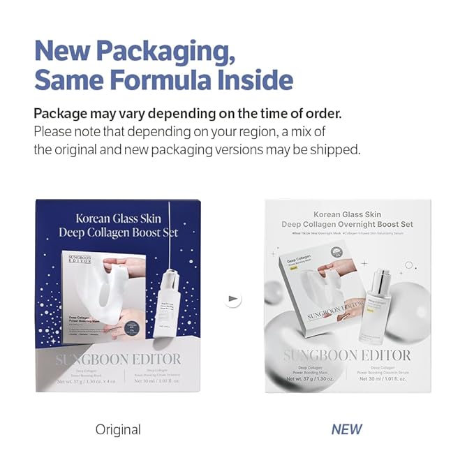 SUNGBOON EDITOR Deep Collagen Boost Set | Collagen Face Mask & Serum for Face, Real collagen 2,160,000ppb, Volufiline, Glass Skin, Skin Elasticity, Volumizing, Korean Skin Care, 37gx4ea & 1.01fl.oz