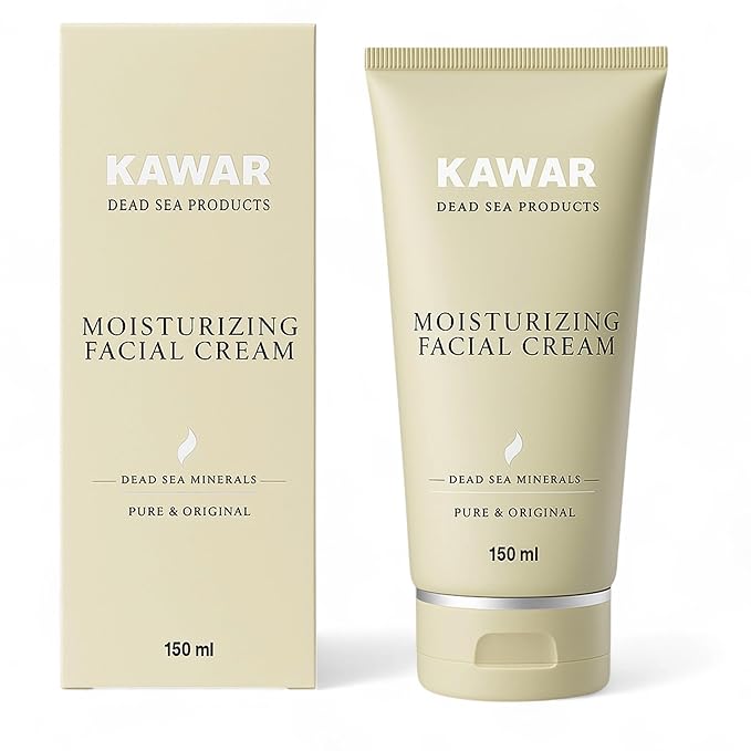 KAWAR Dead Sea Face Moisturizer with Hyaluronic Acid, Niacinamide & Ceramides, Skin Feels Softer and Smoother, Long-Lasting Hydration, Fast-Absorbing, Vegan Moisturizer for Men & Women, 5.1 fl oz