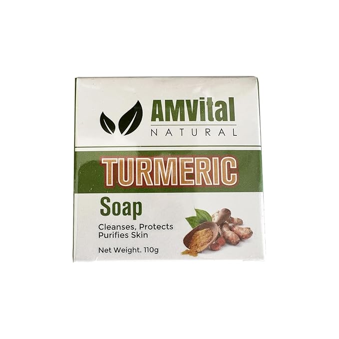 AMVital Turmeric Soap Bar for Face & Body, Smooth Skin, Natural Handmade Soap (Pack of 4)