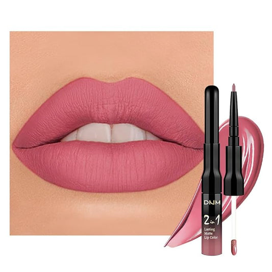 Kaely 2-in-1 Matte Lipstick and Lip Liner, Liquid Lip Stain Makeup for women Long Lasting Waterproof Smudge Proof, labiales matte mate larga duracion listip 24 hours originales, 35 Mauve Pink
