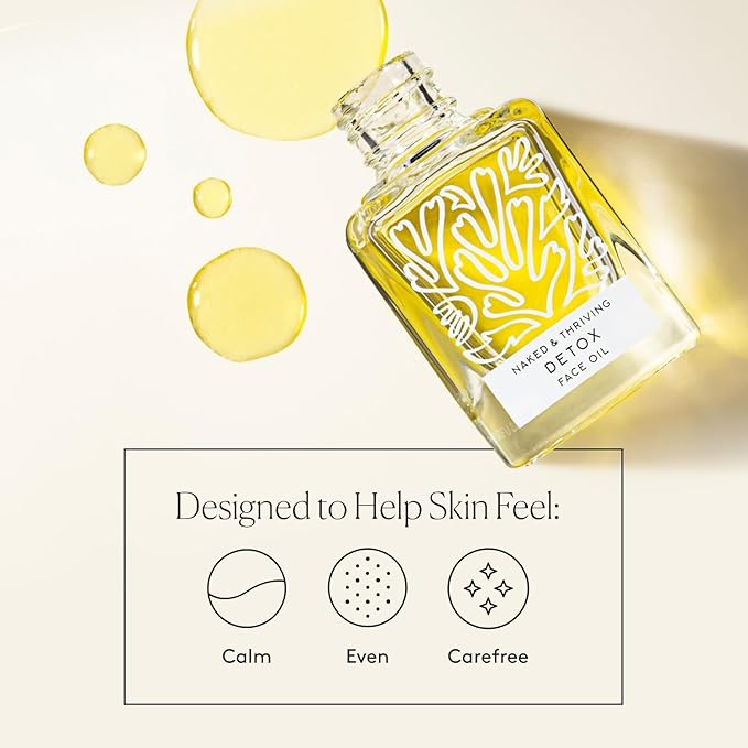 Naked & Thriving Detox Balancing Face Oil | Organic, Vegan, & Natural-Derived Skin Care | For Oily and Blemish-Prone Skin | with Jojoba, Primrose and Almond Oils f(1.18 oz/35 mL)