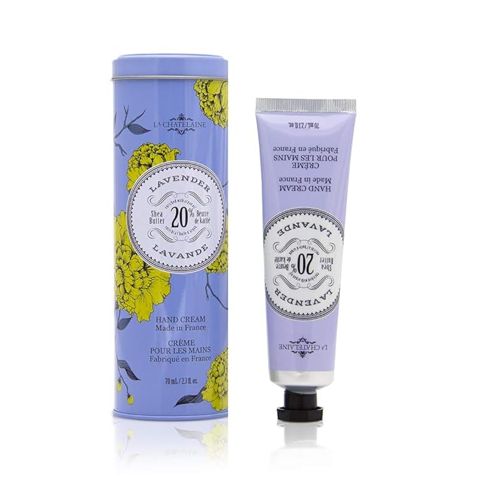 La Chatelaine Shea Butter Hand Cream, Made in France, Natural and Organic Ingredients, 70ml / 2.3 oz, Gift Tin, Lavender