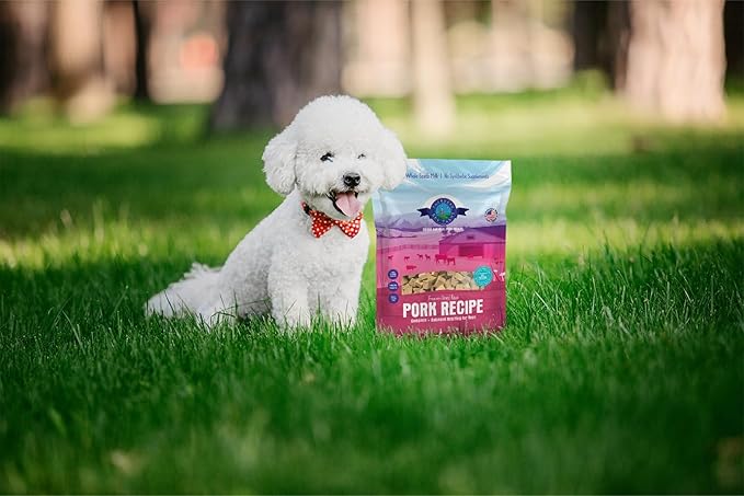 Freeze Dried Raw Dog Food, Pork Recipe, All Natural, No Synthetics, Made in USA with Goat's Milk & Organic Produce, High Protein, Complete Meal (14oz)