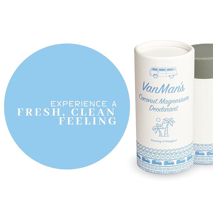 Vanman’s - Coconut and Magnesium Deodorant Stick for Delicate Skin - Odor Control for Underarms - Magnesium Deodorant for Women and Men - Personal Care Products - 2.2 oz