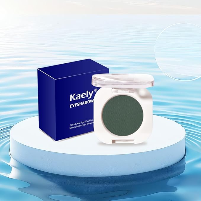 Forest Green Matte Eyeshadow Palette for Women, Single Monochrome Eye Shadow Makeup, Shiny Pressed Powder, Blendable Natural sombras para ojos, Holographic,Vegan,Travel -16