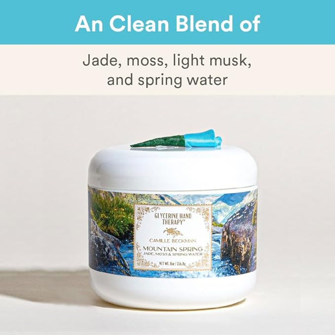 Camille Beckman Glycerine Hand Therapy Cream, Mountain Spring Scent, 8 Ounce