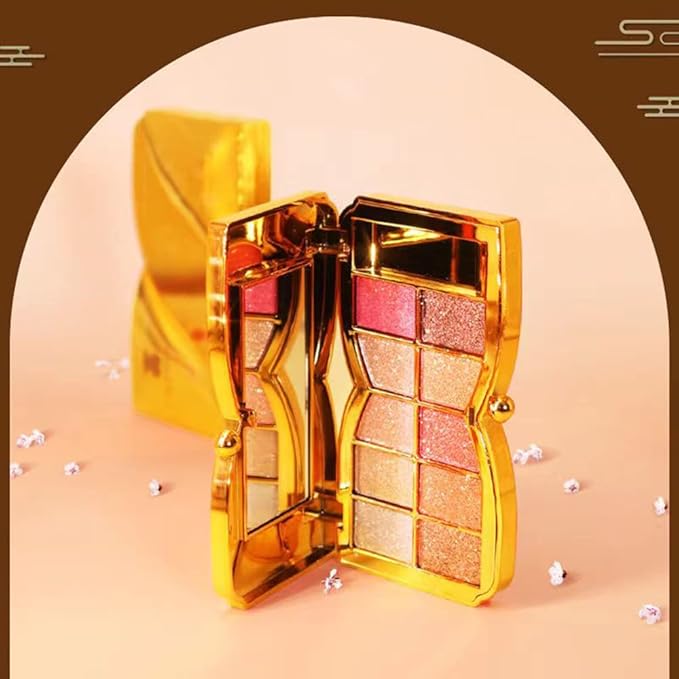 Gold Eye Shadow Eyeshadow Palette Shimmer - 10 Colors Sparkly Eyeshadow Glitter Highly Pigmented Long Lasting Waterproof Sweatproof Professional Nudes Warm Natural Neutral Smoky Cosmetic Eye (# 01)