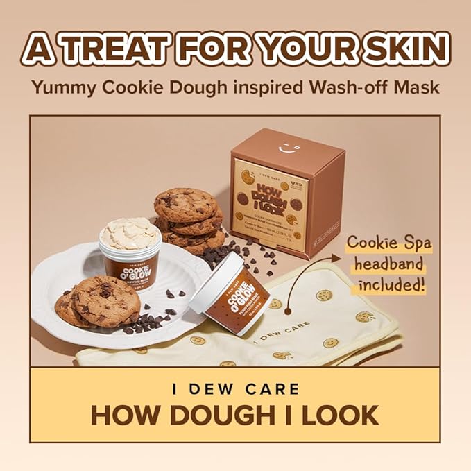 I DEW CARE Wash Off Face Mask Set - How Dough I Look | Headband, Hyaluronic Acid Skincare Essentials, Moisturizing, Soothing, Deep Cleansing, for Dry Sensitive Skin, Stocking Stuffers, 3.38 Oz