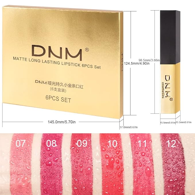 evpct 6Pcs Dark Ruby Red Mauve Plum Purple Nude Beige Matte 24 Hour Lipstick Set for Women Waterproof Long Lasting 24 Hours Lipstick