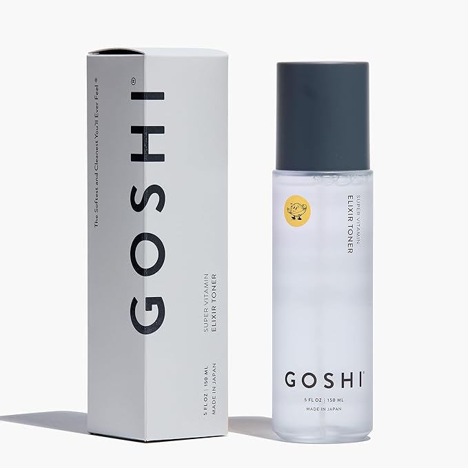 GOSHI Super Vitamin Elixir Toner for All Skin Types 5 fl. oz - Nourishing Face Toner Spray Infused with Vitamin E, Cold-Pressed Sesame Oil, Wild Thyme and More Plant Extracts - Made in Japan