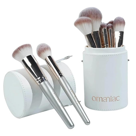 OMANIAC Makeup Brush Set 20Pcs with Storage Case.Used for Powder,Foundation,Highlight,Eye Shadow,Concealer,etc.Suitable for Makeup Beginners,Best Gift for Women/Girls（Silver）