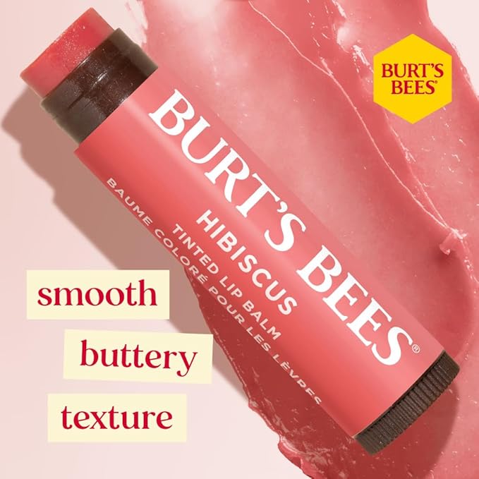 Burt's Bees Mistletoe Kiss Lip Care Gift Set, Mistletoe Kiss Set, Pomegranate, Peony & Hibiscus