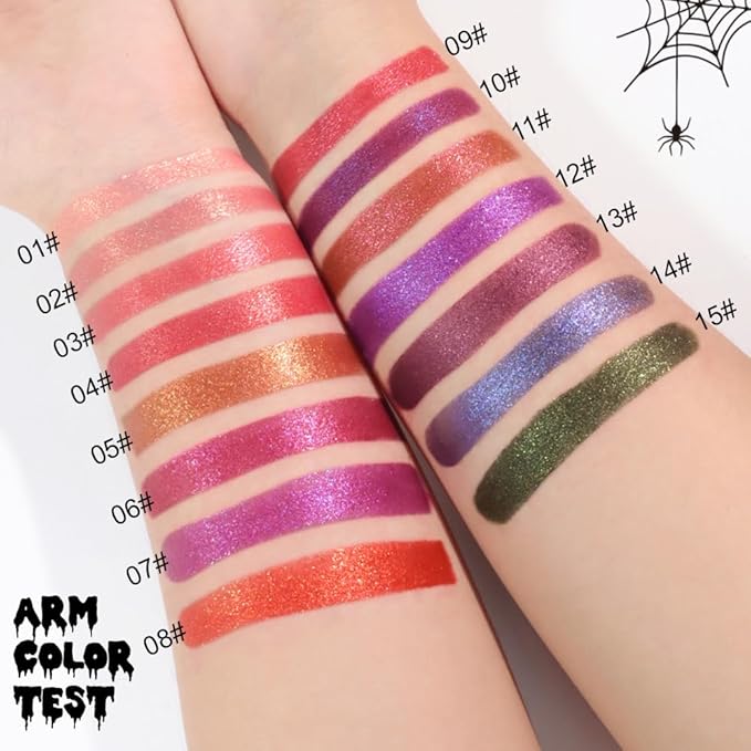 Kaely Glitter Metallic Lipstick, Shimmer Metallic Lipsticks for Women, High Pigmented Lip Gloss Long Lasting Waterproof Smudge Proof 24 Hour, Halloween Makeup, Vegan & Cruelty-Free, 09