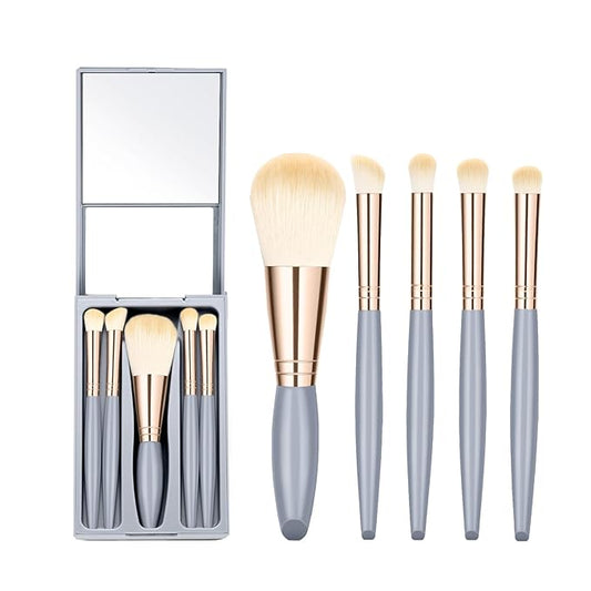 Travel Makeup Brush Set, travel make up brushes sets mini eye shadow kits small size eyeshadow case eyes makup brushed makeuo soft brushs basic cosmetic profesional tools (Sky Blue)