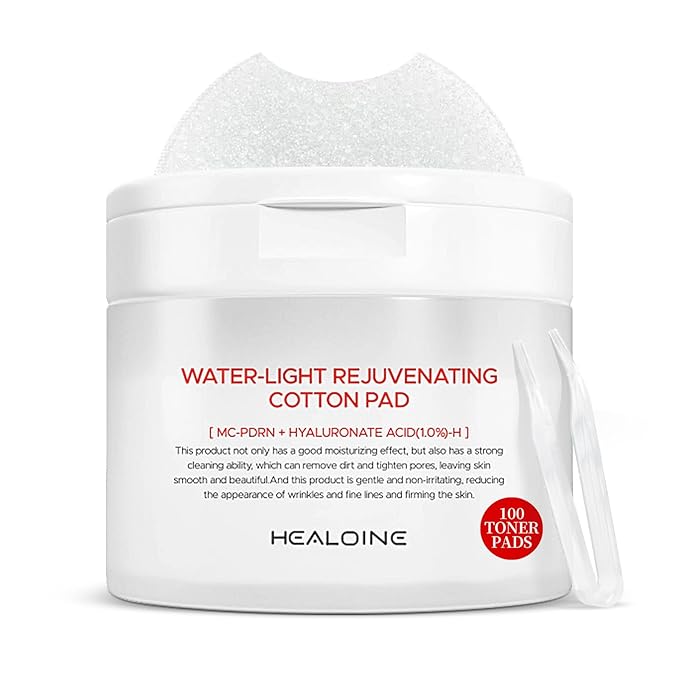 Rejuvenating Zero Pore Toner Cotton Pads with Hyaluronic Acid & MC-PDRN - Moisturizing Facial Korean Skin Care for Smooth Skin（100 Pads）