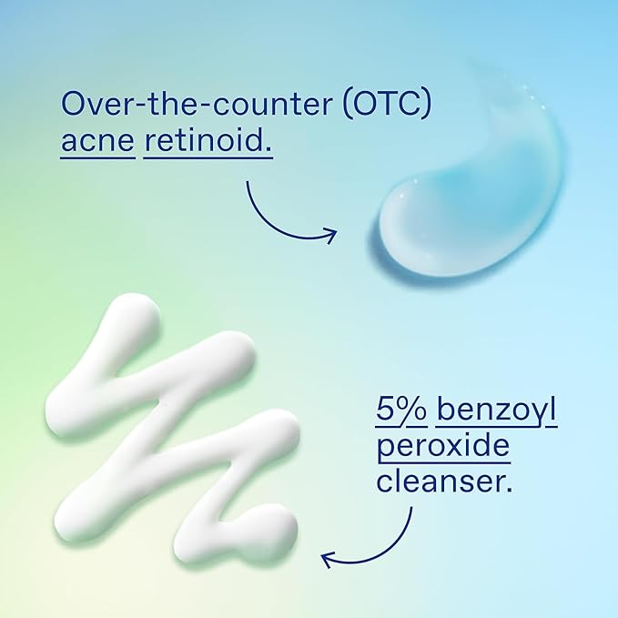 Differin Acne Skin Care Kit, Differin Gel Retinoid Acne Treatment for Face with 0.1% Adapalene & 5% Benzoyl Peroxide Face Wash & Body Wash, Designed for Pimple and Acne Prone Skin