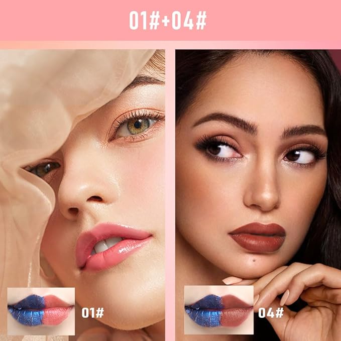 Lip Liner - Peel Off Lip Stain | Long Lasting Matte Lip Tattoo | Transfer Proof, Hydrating Formula with Hyaluronic Acid & Vitamin E | Vegan & Cruelty-Free | Ideal for All Skin Types(1+4# 2PCS)