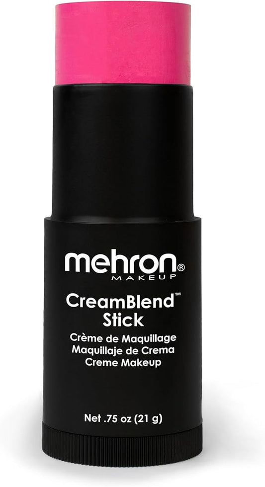 Mehron Makeup CreamBlend Stick | Face Paint, Body Paint, & Foundation Cream Makeup | Perfect for Halloween .75 oz (21 g) (Pink)