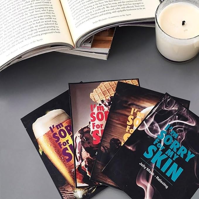 I'M SORRY FOR MY SKIN Jelly Face Mask Korean Skin Care, Hydrating Face Masks Skincare Set, Self Care Items for Glow Beauty, Teacher Appreciation Gifts for Women, Pack of 10 (Beer Revitalizing Mask)