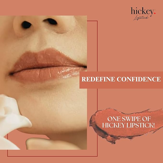 Hickey Lipstick Organic Haute Mess Terracotta Lipstick Shade Refill - Long Lasting Lipstick for Women, Hydrating & Moisturizing Shade, Lip Color for Women, Gluten-Free & Vegan with Highly Pigmented