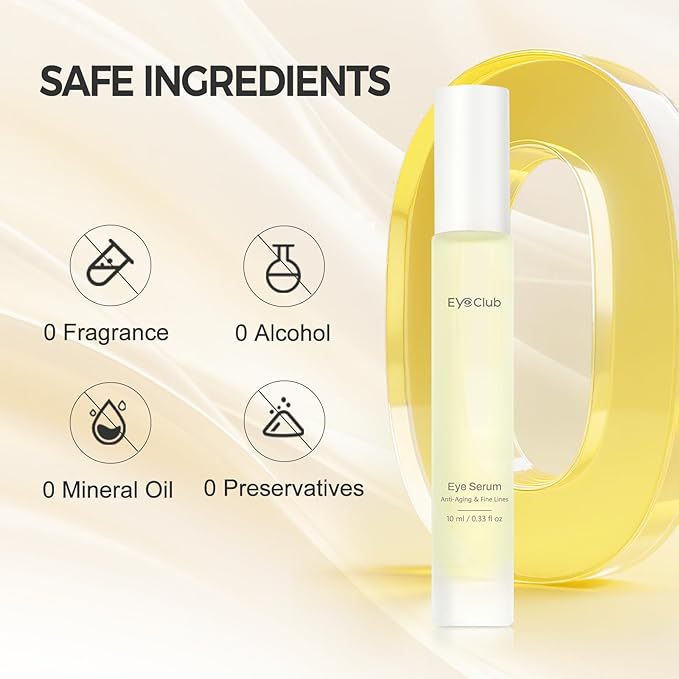 Retinol Under Eye Brightener Roller - Jojoba Oil Eye Serum with Roller Massage - Anti-Aging eye Treatment for Help Skin Barrier Repair, Reduce Fine Lines
