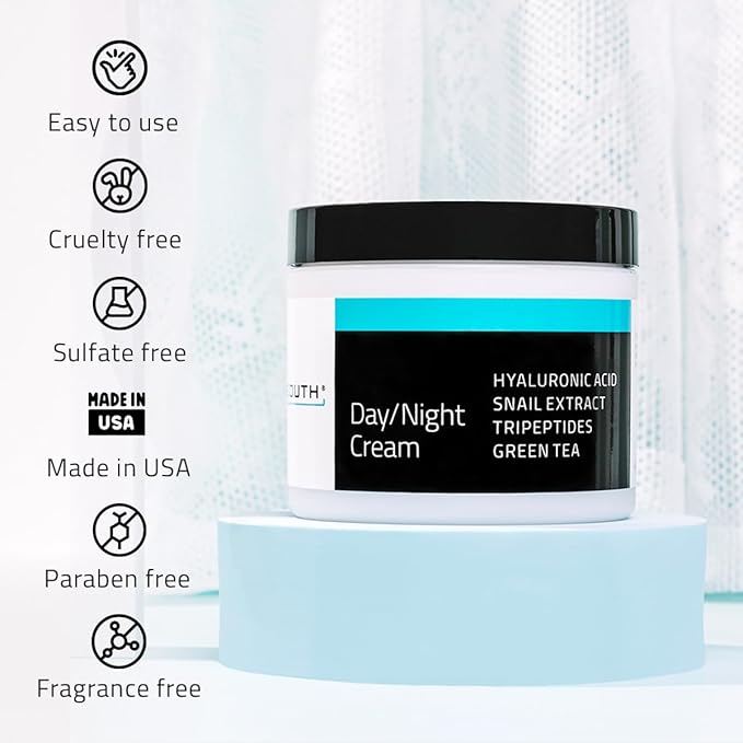 YEOUTH Day Night Face Moisturizer with Hyaluronic Acid, Snail Mucin Cream and Copper Tripeptide, Hydrating Fragrance Free Moisturizer, Face Cream for Women and Men 2oz
