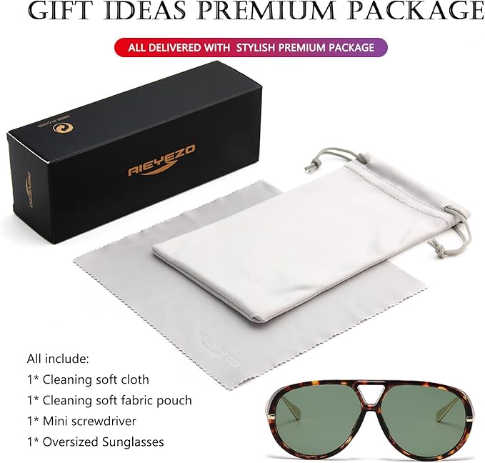 AIEYEZO Oversized Aviator Sunglasses Women Men Fashion Retro Big Frame Sun Glasses Designer Ladies Shades