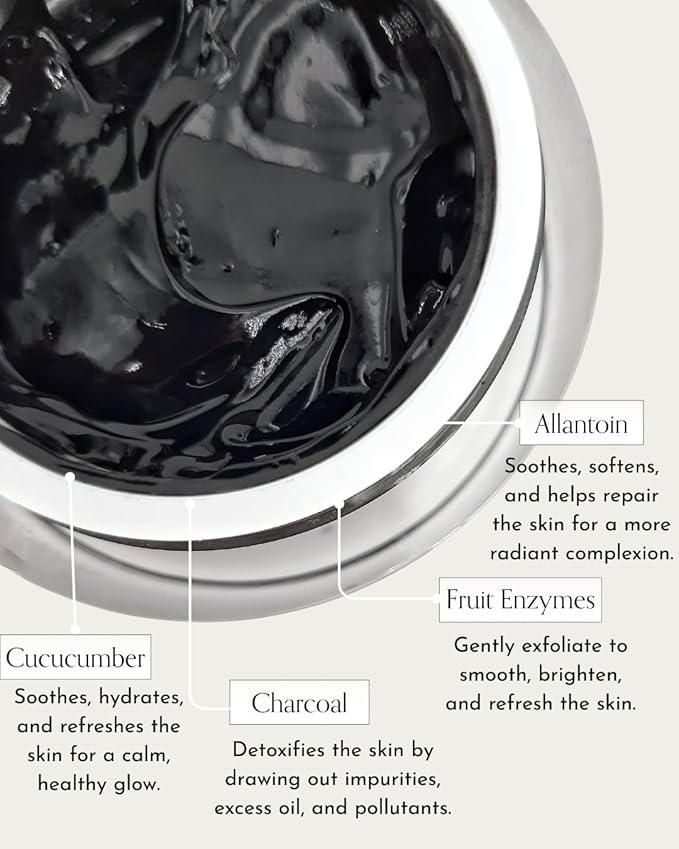 Radical Skincare Detox Charcoal Enzyme Peel - Powerful Formula w/ 11 Fruit Enzymes for Maximum Exfoliation | For All Skin Types Including Sensitive Skin | Cruelty & Paraben Free (1.7 oz, 2 Pack)