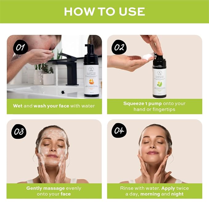 Clarifying Face Wash with Salicylic Acid - Facial Cleanser for Oily, Normal, and Combination Skin - Exfoliating, Pore Minimizing Formula for Teens