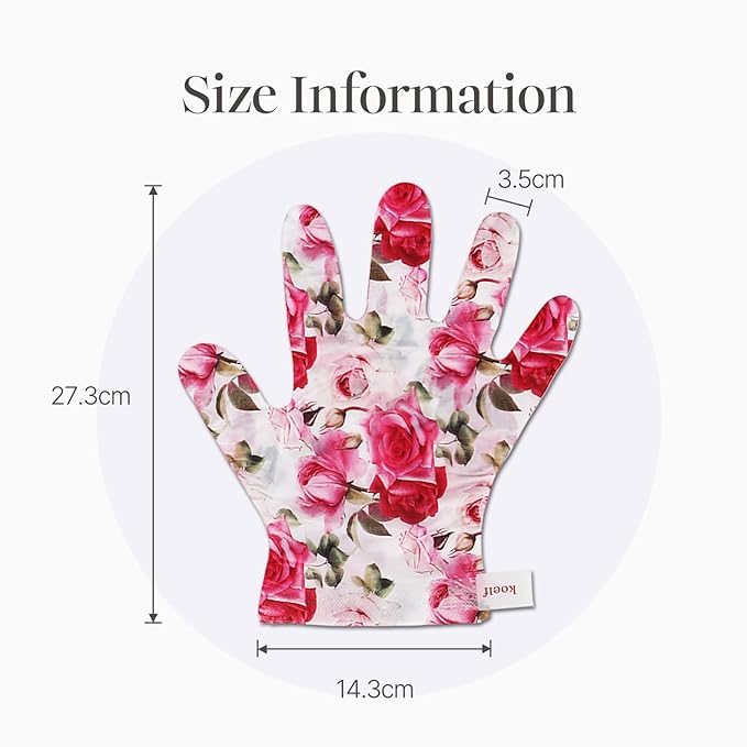 PETITFEE Rose Petal Satin Hand Mask (5pairs) - Intensive Nourishing, Moisturizing Gloves, Rose Scented Hand Repair Masks with Peptide, Collagen, Shea Butter for Silky Smooth Hand Treatment