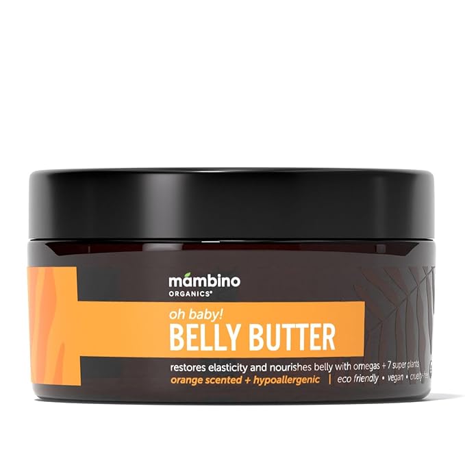 Mambino Organics Oh Baby! Belly Butter, Belly Cream with Shea Butter for Pregnancy, Minimizes Stretch Marks, Vegan, Cruelty-Free, Maternity Skin Care, 2.5 fl oz