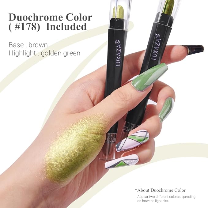 FIREFLIES LIGHT Eyeshadow Stick Makeup 6PCS Set, Green Metallic Shimmer Matte Cream Eye Shadow Eyeliner Brightener Pencil Crayon - FIREFLIES LIGHT