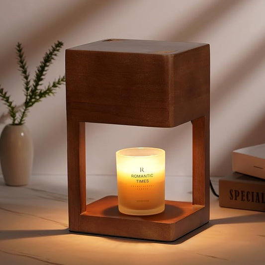 Candle Warmer Lamp Wood with Timer, Dimmable Electric Candle Lamp Warmer for Jar Candles, 2*35 Watt Bulb, Christmas Gifts, Birthday Gifts for Mom, Decorative Wooden Candle Lamp for Bedroom Home Decor