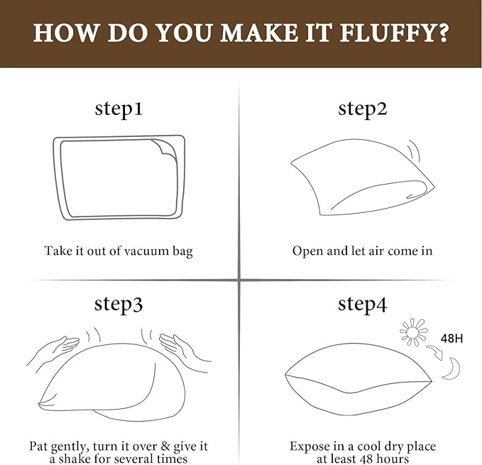 BHZ Goose Down Feather Pillows Queen Size - Hotel Collection Bed Pillows for Sleeping Soft Pillow for Side and Back Sleepers with 100% Cotton Fabric