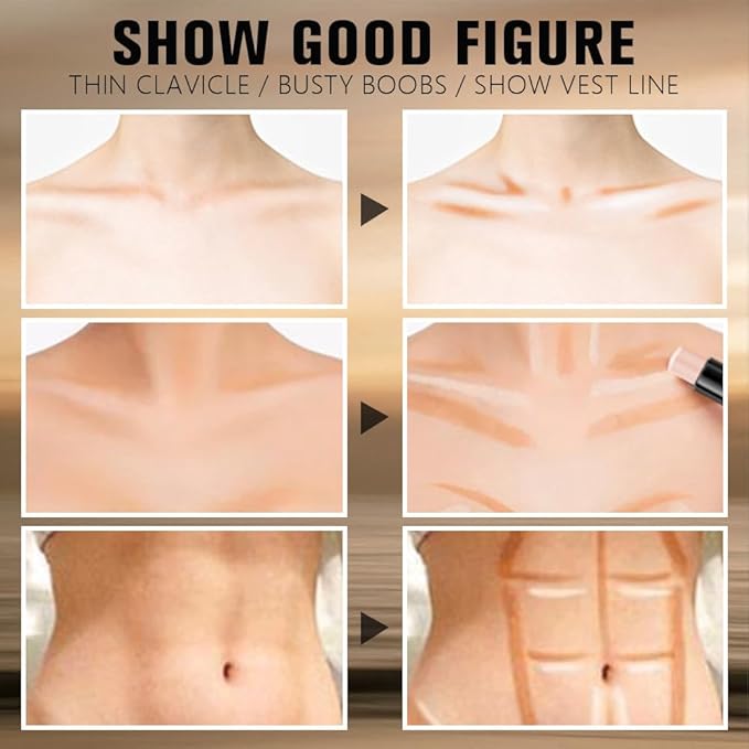 2Pcs Contour Stick Dual Ended Face Body Makeup Waterproof no Transfer, 2 in 1 Cream Concealer Stick Contouring Makeup Kit, Nose Contour Bronzer Sticks Face Highlighter Make up 22# + 24#