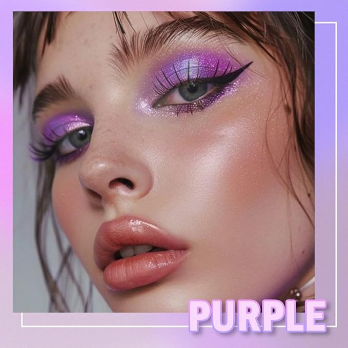 9 Colors Purple Smoky Matte Shimmer Eyeshadow Palette with Mirror for Eye Makeup,High Pigmented Eye Shadow Primers Powder Palet de sombras de ojos