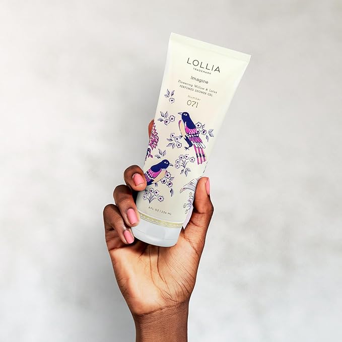 LOLLIA Imagine Shower Gel, 8 fl. oz. – Flowering Willow & Lotus – Scented Shower Gel Body Wash, Shea Butter Body Wash, Bath Wash for Women