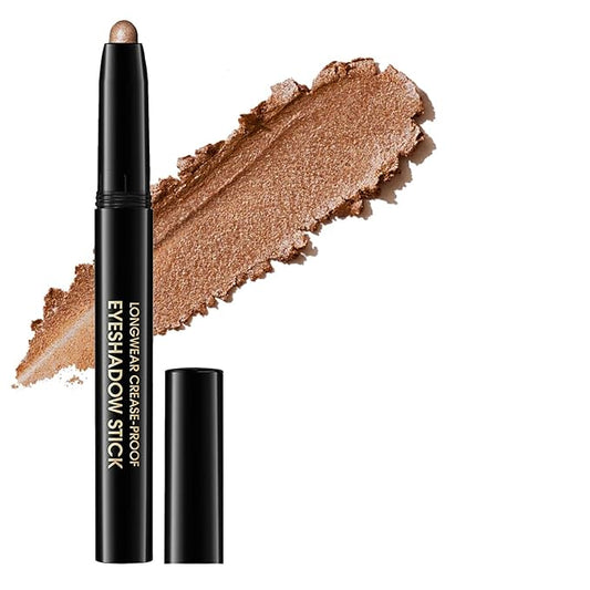 Matte Cream Eyeshadow Stick, Waterproof Eye Shadow Stick, Long-Lasting and Blendable High Pigmented Single Eyeliner Makeup for Women, 1 Caramel