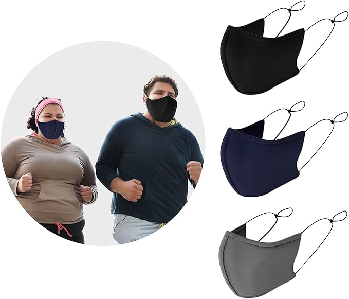 TUFF Face Mask Adult XL Large Size 3 Pack- C Shaped Design Making Breathing Easier