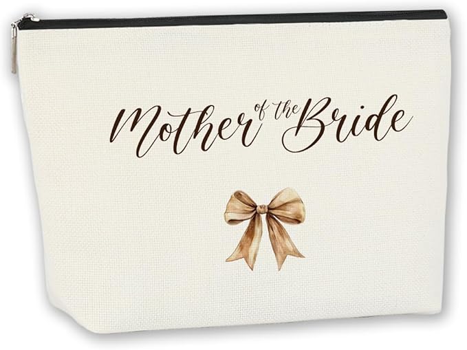 Elegant Makeup Bag - Mother of The Bride Present Set, Bridal Shower Keepsake for Her, Newlywed Essential Gift Idea - Perfect Ladies Friend Coworker Surprise