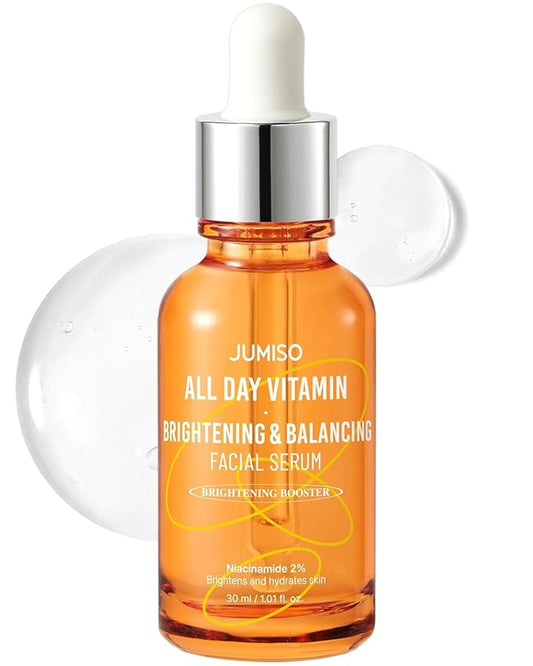 JUMISO All Day Vitamin Serum, Brightening & Balancing Facial Serum 30ml, 1.01 fl oz, 86.14% of Vitamin Tree Extract, 20,000ppm of Niacinamide