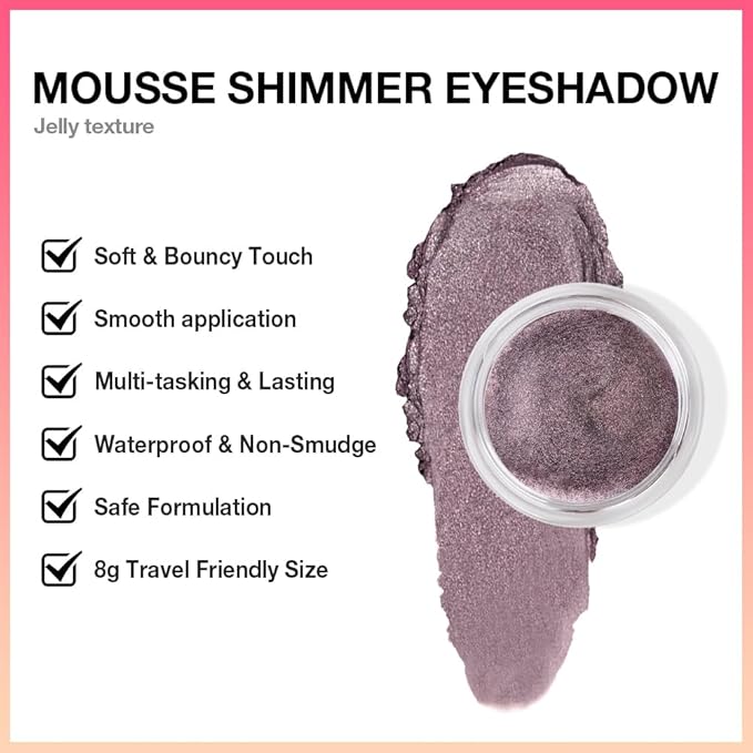 Cream Glitter Dark Purple Shimmer Metallic Eyeshadow Palette Makeup, Natural Single Mini Instant Holographic Eyeshadow For Women, Sombras Crema Para Ojos, Talc, Paraben & Cruelty Free