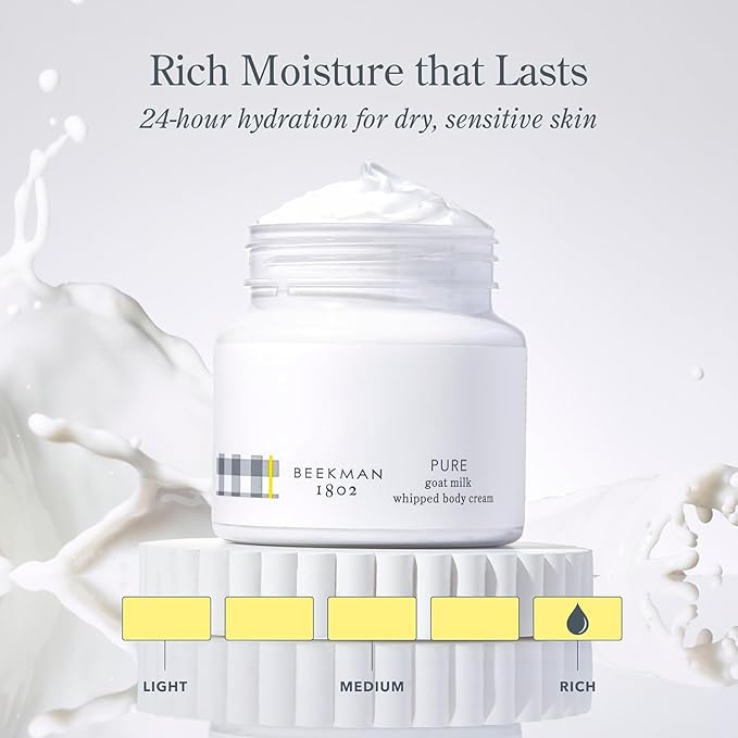 Beekman 1802 Whipped Body Cream, Pure, 2oz - Fragrance Free - Moisturizes, Soothes & Softens - With Coconut Oil & Mango Seed Butter - No Irritation - Good for Sensitive Skin