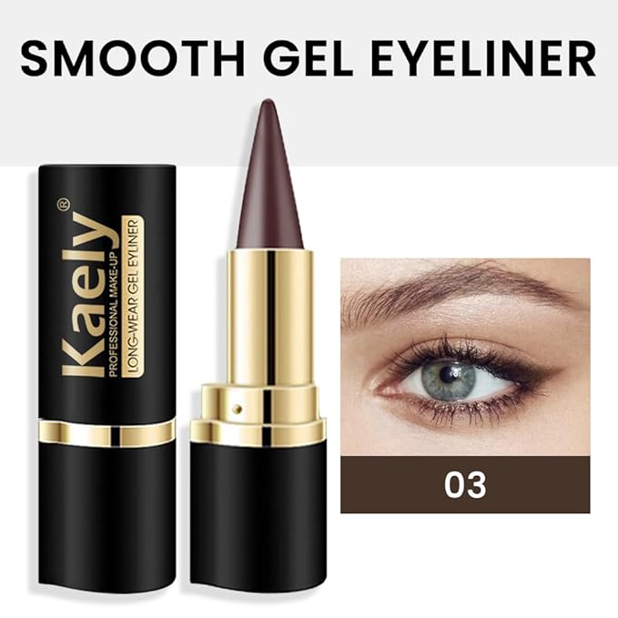 evpct 1Pcs Brown Gel Eyeliner Pencil Eye Black Face Paint Stick Makeup Set Waterproof Matte Cream Crayon Eyeliner Pencil Set Cat Eye Liners Eyeshadow Guide delineador de ojos contra el agua