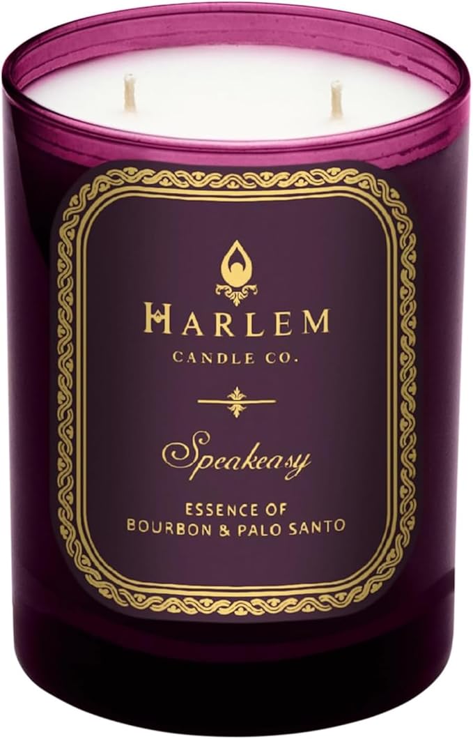 HARLEM CANDLE CO. Speakeasy - Luxury Scented Soy Candle, 11 oz - 80-Hour Burn Time | Palo Santo, Cardamom, Incense, Bourbon, Tobacco and Patchouli | Scented Candles for Home