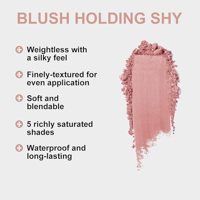 Dusty Rose Pink Matte Powder Blush Palette Cheeks Face Makeup, Achieves an Elegant, Natural Finish, Lightweight, Smooth, and Long-Lasting without Smudging, Suitable for All Skin Tones