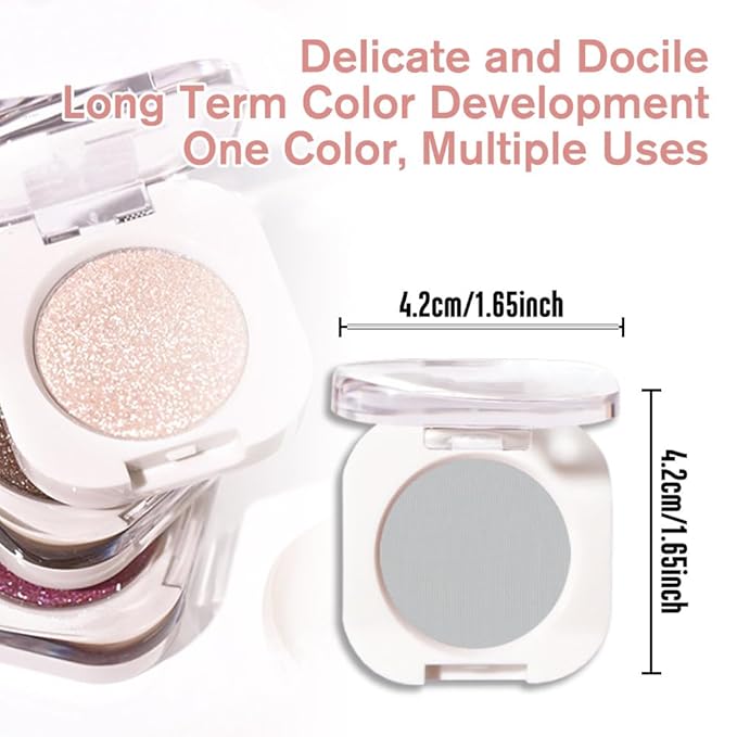 Smoky Gray Matte Single Eyeshadow, Lightweight Blendable Mini Eye Shadow for Older Women, Monochrome Eyeshadow Palette Makeup Pigmented Waterproof, Vegan & Cruelty-Free, 28