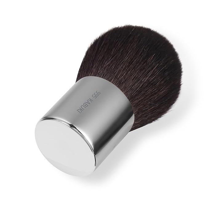 Bdellium Tools Professional Makeup Brush - Studio Series 995 Kabuki - With Soft Synthetic and Natural Mixed Fibers, For Full Coverage Application (Silver, 1pc)